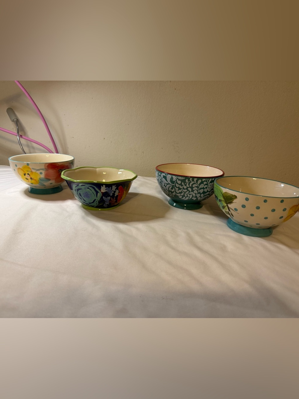 The Pioneer Woman Floral and Polka Dot Ceramic Cereal Bowls